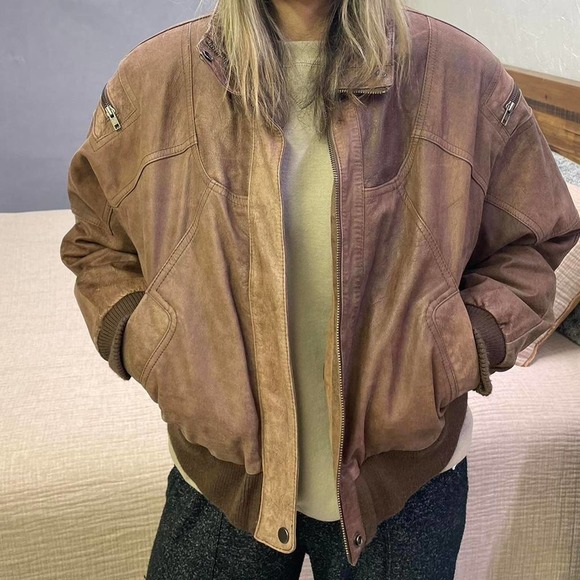 Wilson’s Leather Jackets & Blazers - Vintage 90s distressed brown Leather Jacket